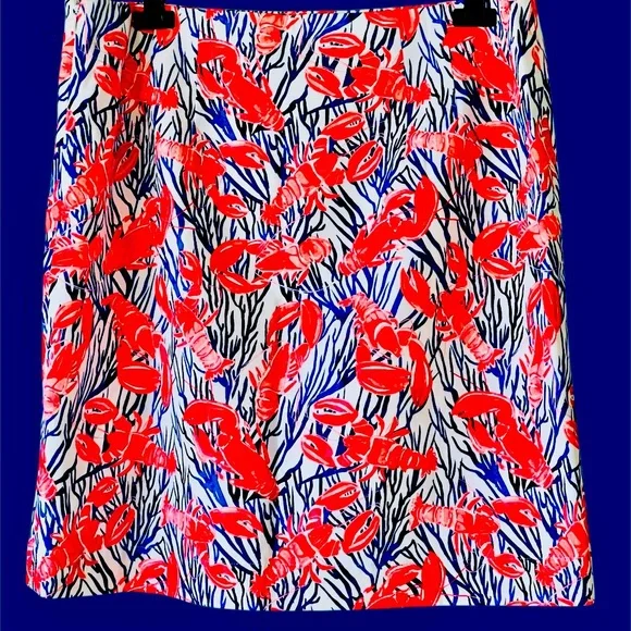 TALBOTS Vibrant Lobster Nautical Beach Boating Skirt | Size 12 | Preowned - Picture 4 of 8